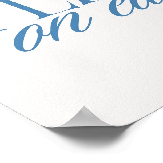 Peace on Earth Blue Candle Christmas Poster ポスター (角)