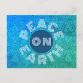 Peace On Earth Blue Greenパターン ポストカード (正面)