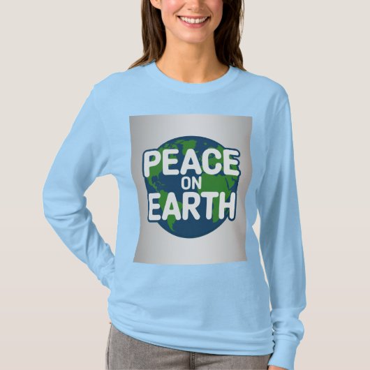 Peace On Earth Blue T-Shirt Tシャツ (正面)