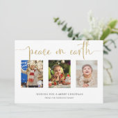 Peace on Earth Christmas 3フォトコラージュグリッターH シーズンカード (スタンド正面)