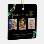 Peace on Earth Christmas 3 Photoリース水彩画 セラミックオーナメント (右)