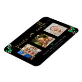 Peace on Earth Christmas 3 Photoリース水彩画 マグネット (左側)