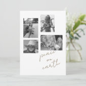 Peace on Earth Collage B/Wフォトフラットホリデーカード シーズンカード (スタンド正面)