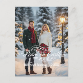 Peace on Earth Couples Photo Front シーズンポストカード