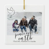 Peace on earth doveの写真パーソナライズされた セラミックオーナメント (裏面)
