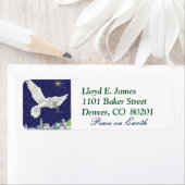 Peace on Earth Doveクリスマス ラベル (インサイチュ)