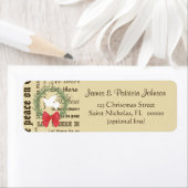 Peace on Earth Dove、オリーブ葉タイポグラフィ、ボウ ラベル (インサイチュ)