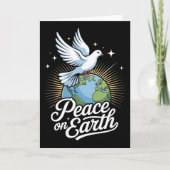 Peace On Earth Dove And Globe Faith Christmas  カード (正面)