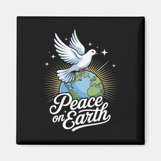Peace On Earth Dove And Globe Faith Christmas  マグネット (正面)