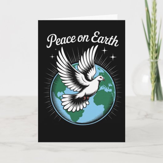 Peace On Earth Dove And Globe Faith Christmas Spir カード (正面)