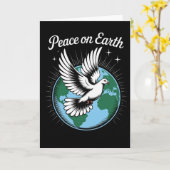 Peace On Earth Dove And Globe Faith Christmas Spir カード (黄色い花)