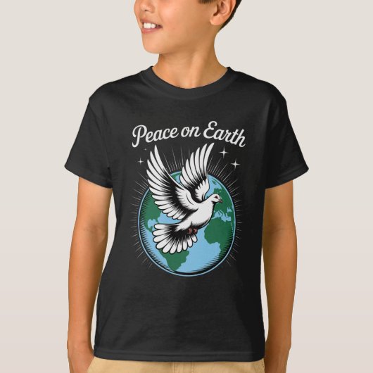 Peace On Earth Dove And Globe Faith Christmas Spir Tシャツ (正面)
