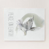 Peace on Earth Dove Gray and White ジグソーパズル (横)