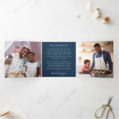 Peace on Earth Dove Holidayフォトトリフォールドカード 三つ折りカード (内部)