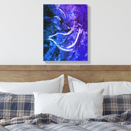 "Peace on Earth" Dove Ice Patterns Canvas Print キャンバスプリント (インサイチュ (寝室))