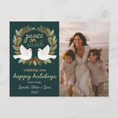 Peace on Earth Dovesクリスマスカスタム写真 シーズンポストカード (正面)