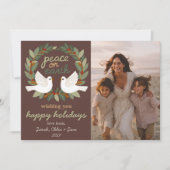 Peace on Earth Dovesクリスマスカスタム3 PHOTO シーズンカード (正面)