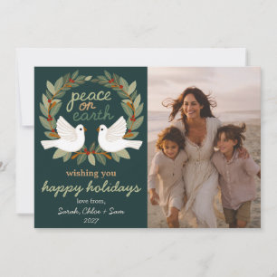 Peace on Earth Dovesクリスマスカスタム3 PHOTO シーズンカード