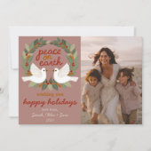 Peace on Earth Dovesクリスマスカスタム3 PHOTO シーズンカード (正面)