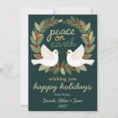 Peace on Earth Dovesクリスマスカスタム4 PHOTO シーズンカード (正面)