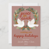 Peace on Earth Dovesクリスマスカスタム4 PHOTO シーズンカード (正面)