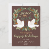Peace on Earth Dovesクリスマスカスタム4 PHOTO シーズンカード (正面)