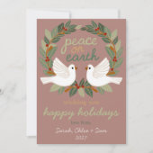 Peace on Earth Dovesクリスマスカスタム4 PHOTO シーズンカード (正面)