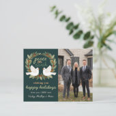 Peace on Earth Doves Business CUSTOM PHOTO シーズンポストカード (スタンド正面)