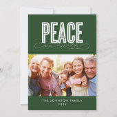 PEACE ON EARTH FAMILY写真クリスマス シーズンカード (正面)