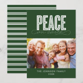 PEACE ON EARTH FAMILY写真クリスマス シーズンカード (正面/裏面)