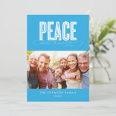 PEACE ON EARTH FAMILY写真クリスマス シーズンカード (スタンド正面)