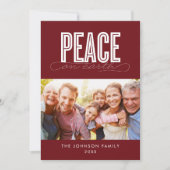 PEACE ON EARTH FAMILY写真クリスマス シーズンカード (正面)