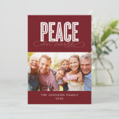 PEACE ON EARTH FAMILY写真クリスマス シーズンカード (スタンド正面)