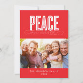 PEACE ON EARTH FAMILY写真クリスマス シーズンカード (正面)