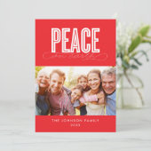 PEACE ON EARTH FAMILY写真クリスマス シーズンカード (スタンド正面)