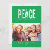 PEACE ON EARTH FAMILY写真クリスマス シーズンカード (正面)