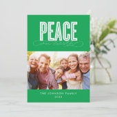 PEACE ON EARTH FAMILY写真クリスマス シーズンカード (スタンド正面)