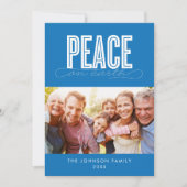 PEACE ON EARTH FAMILY写真クリスマス シーズンカード (正面)