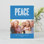 PEACE ON EARTH FAMILY写真クリスマス シーズンカード (スタンド正面)