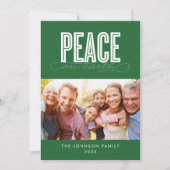 PEACE ON EARTH FAMILY写真クリスマス シーズンカード (正面)