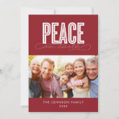 PEACE ON EARTH FAMILY写真クリスマス シーズンカード (正面)