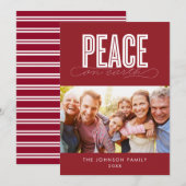PEACE ON EARTH FAMILY写真クリスマス シーズンカード (正面/裏面)