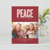 PEACE ON EARTH FAMILY写真クリスマス シーズンカード (スタンド正面)