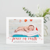 Peace on Earth Holiday写真誕生のお知らせ シーズンカード (スタンド正面)