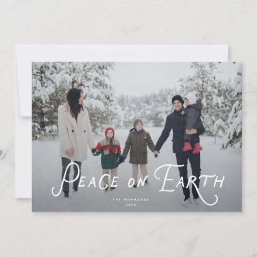 Peace on Earth Holiday Photo Card シーズンカード (正面)