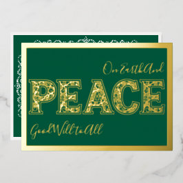 Peace on Earth in Green金ゴールド 箔シーズンカード