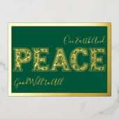 Peace on Earth in Green金ゴールド 箔シーズンカード (正面)