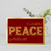 Peace on Earth in Red、金ゴールド 箔シーズンカード (立ち正面)