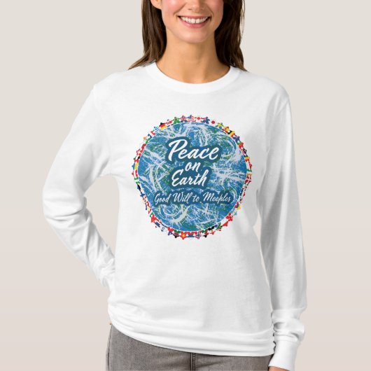 Peace on Earth Meelples女性シャツ Tシャツ (正面)