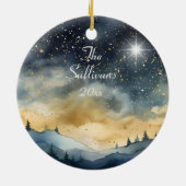 Peace on Earth Mountain Sky Starファミリー名 セラミックオーナメント (裏面)